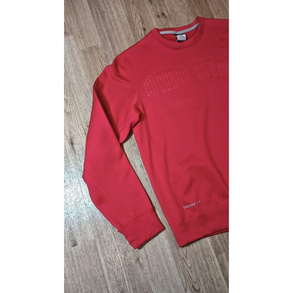 Nike Ohio State Sweatshirt Mens Small Buckeyes Red Fleece Therma Fit Oversized - Picture 4 of 16